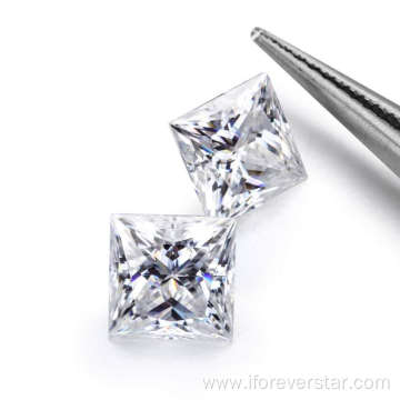 Princess Square VVS DEF White Moissanite Stone